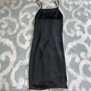 IVY SATIN SLIT SHIFT DRESS from Tobi